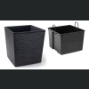 Doniczka Juka recycled + wkład 30x30 h31 - Czarna dłuto