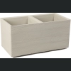 Donica doniczka KARO deska recycled na kółkach 80x40 h40 - Beżowa