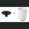 Doniczka MIRA ECO recycled 25 h30 + wkładka - Biała