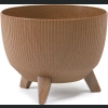 Doniczka misa ROMA Jumper wood 24 h20 - Naturalne drewno