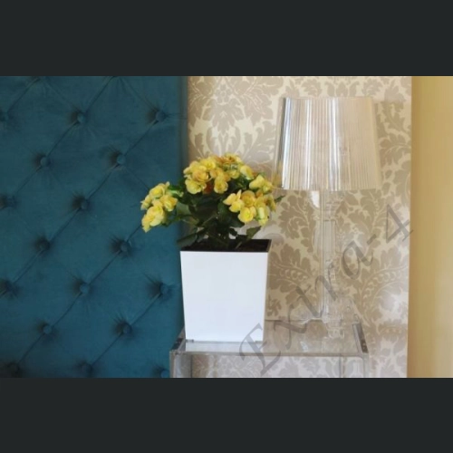 Doniczka Juka + wkład 25x25 h26 - Biała połysk