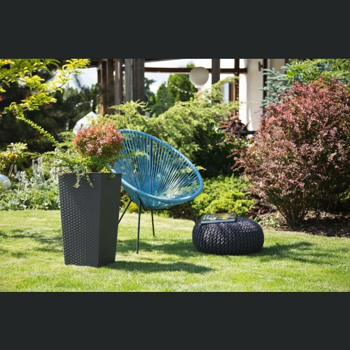 Doniczka Finezja + wkład 19x19 h37 - Grafit rattan