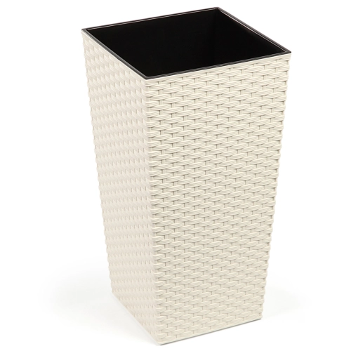 Doniczka Finezja + wkład 40x40 h75 - Krem rattan