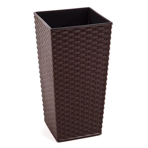 Doniczka Finezja + wkład 35x35 h68 - Mokka rattan