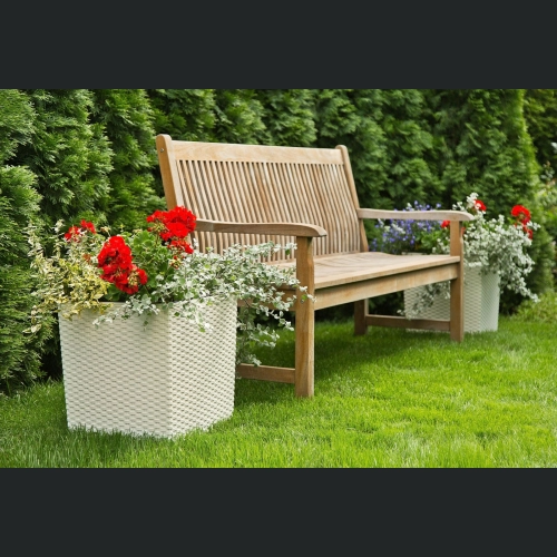 Doniczka Juka + wkład 19x19 h19 - Krem rattan