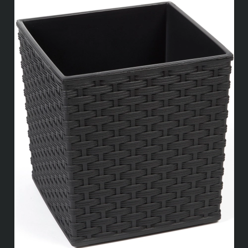 Doniczka Juka recycled + wkład 40x40 h41 - Czarna rattan