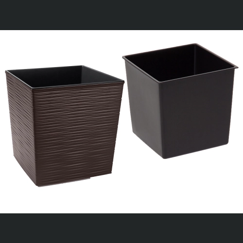 Doniczka Juka + wkład 25x25 h26 - Mokka dłuto