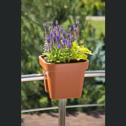 Donica balustradowa Lobelia 29x29 h24 - Ceglasta