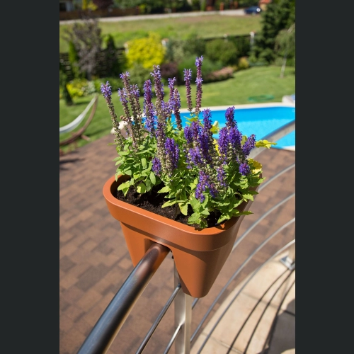 Donica balustradowa Lobelia 29x29 h24 - Ceglasta