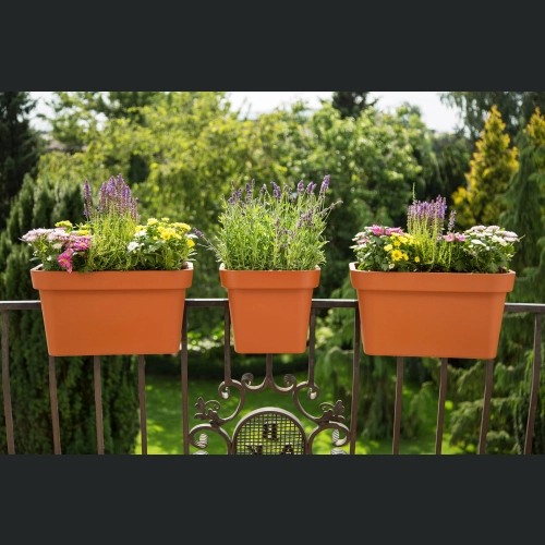 Donica balustradowa Lobelia 29x29 h24 - Ceglasta