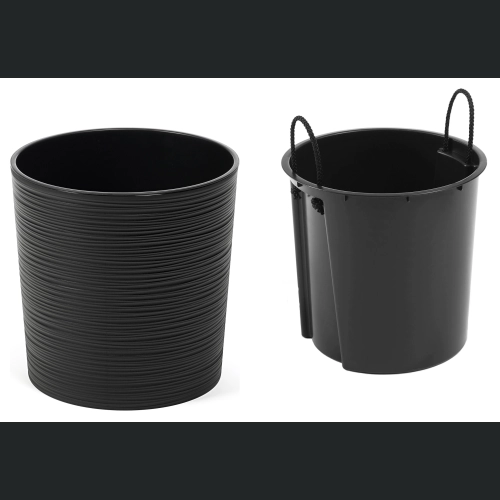 Doniczka Malwa recycled 30 h30 - Czarna dłuto