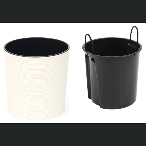 Doniczka Malwa recycled 30 h30 - Krem dłuto