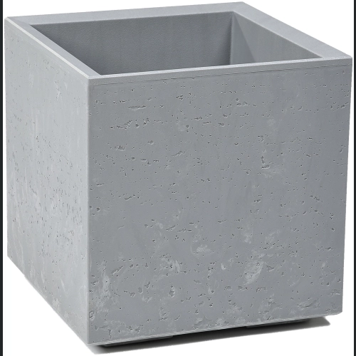 Donica doniczka KARO recycled na kółkach 30x30 h30 - Szary beton