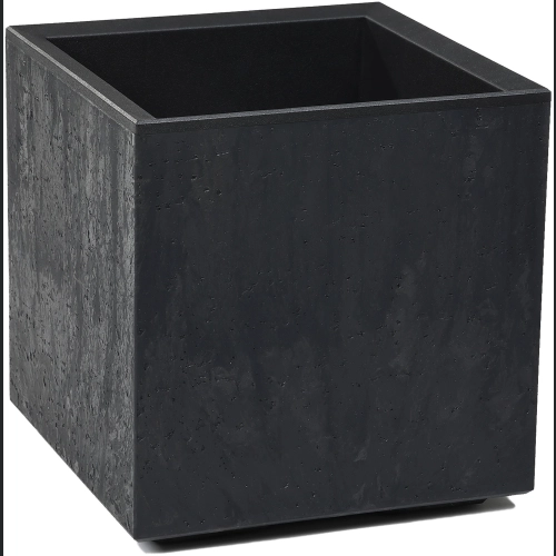 Donica doniczka KARO recycled na kółkach 30x30 h30 - Czarny beton