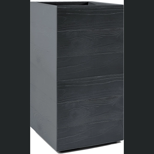 Doniczka KARO deska wysoka recycled na kółkach 29x29 h59 - Antracyt