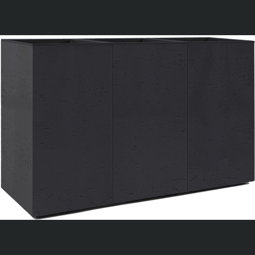 Doniczka KARO wysoka recycled na kółkach 86x29 h59 - Czarny