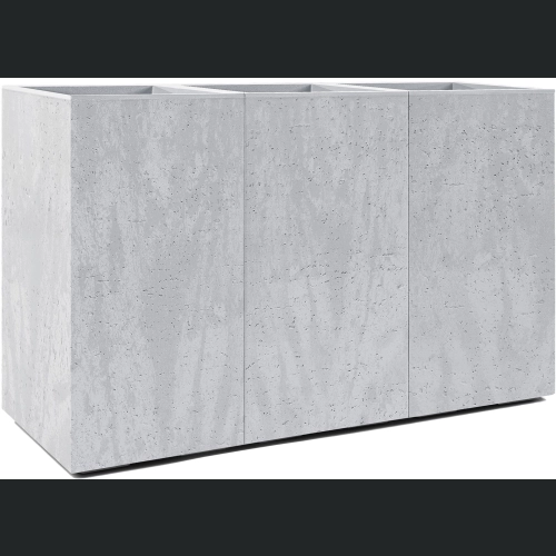 Doniczka KARO wysoka recycled na kółkach 86x29 h59 - Szary beton