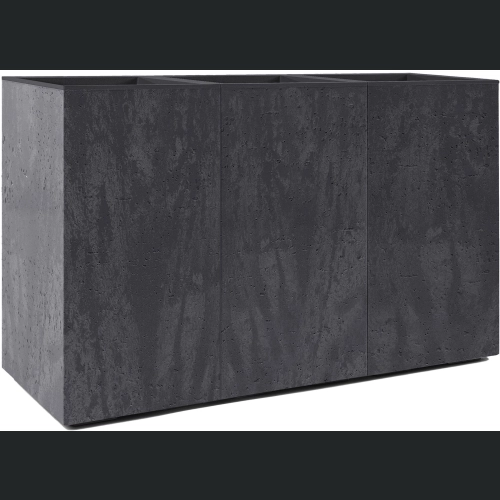 Doniczka KARO wysoka recycled na kółkach 86x29 h59 - Czarny beton