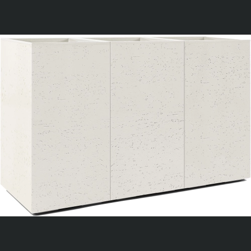 Doniczka KARO wysoka recycled na kółkach 86x29 h59 - Kremowy