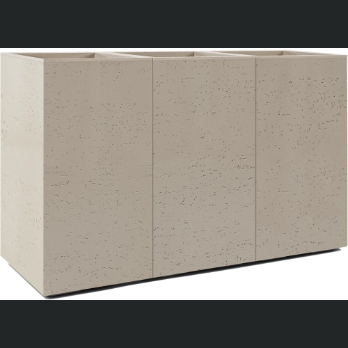Doniczka KARO wysoka recycled na kółkach 86x29 h59 - Beżowy
