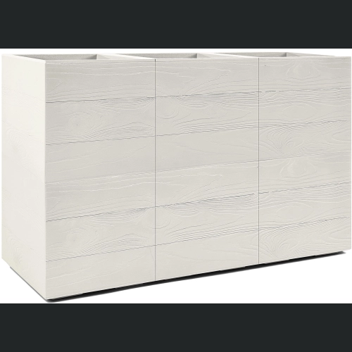 Doniczka KARO deska wysoka recycled na kółkach 86x29 h59 - Kremowy