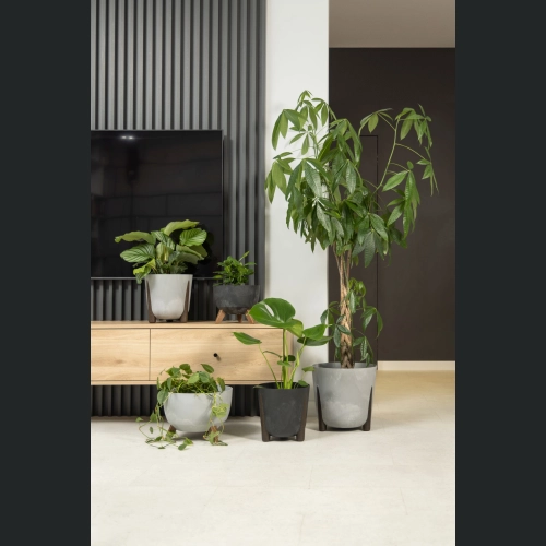 Doniczka misa ROMA 24 h20 - Czarny Beton