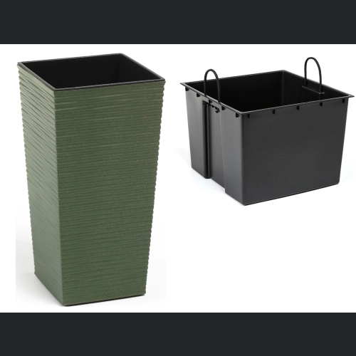 Doniczka Finezja ECO dłuto 30x30 h57 - Zielony leśny