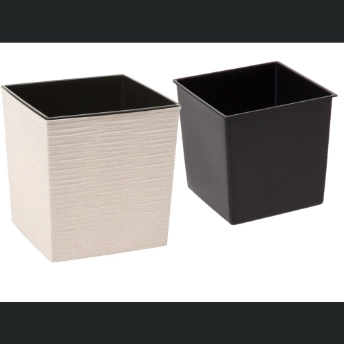 Doniczka Juka ECO dłuto + wkład 19x19 h19 - Biały