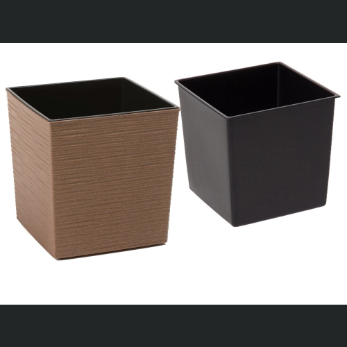 Doniczka Juka ECO dłuto + wkład 25x25 h26 - Naturalne drewno