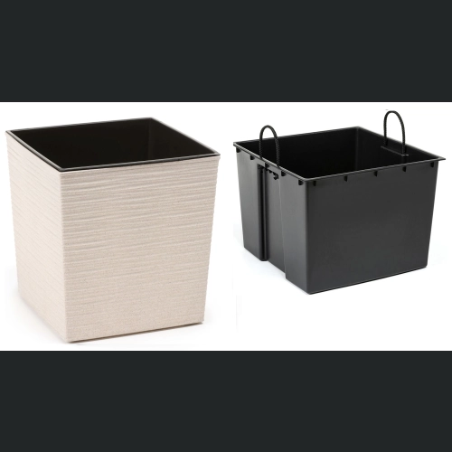 Doniczka Juka ECO dłuto + wkład 30x30 h31 - Biały