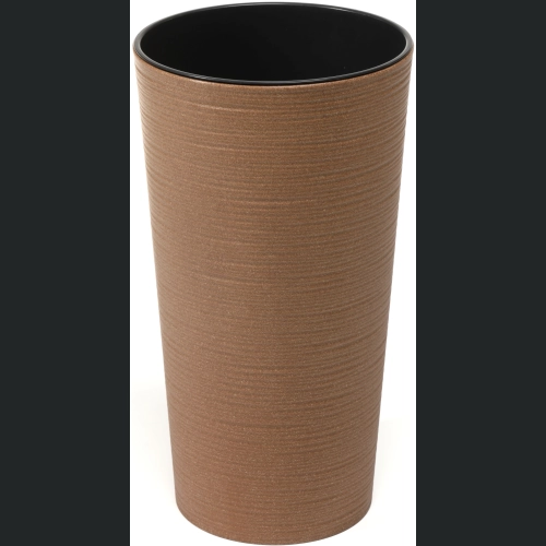 Doniczka Lilia ECO wood + wkład 19 h36 - Naturalne drewno dłuto
