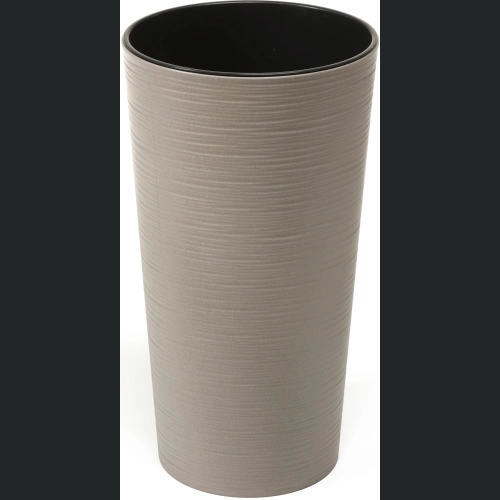 Doniczka Lilia ECO wood + wkład 25 h47 - Szara dłuto