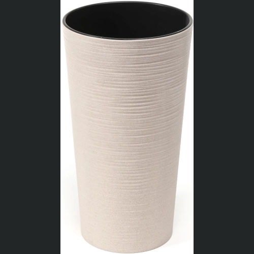 Doniczka Lilia ECO wood + wkład 30 h57 - Biały dłuto