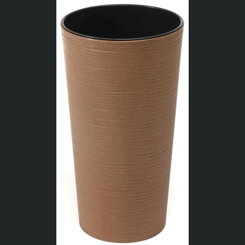 Doniczka Lilia ECO wood + wkład 30 h57 - Naturalne drewno dłuto