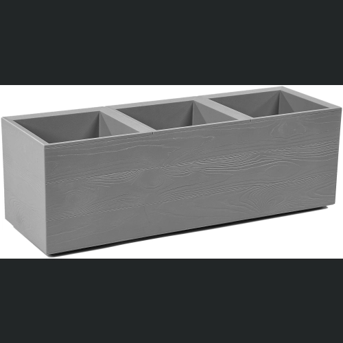 Donica doniczka KARO deska recycled na kółkach 90x30 h30 - Szary