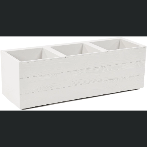 Donica doniczka KARO deska recycled na kółkach 90x30 h30 - Krem