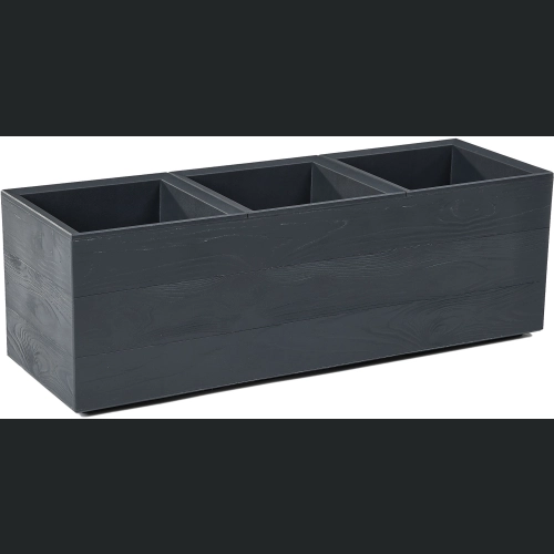 Donica doniczka KARO deska recycled na kółkach 90x30 h30 - Antracyt
