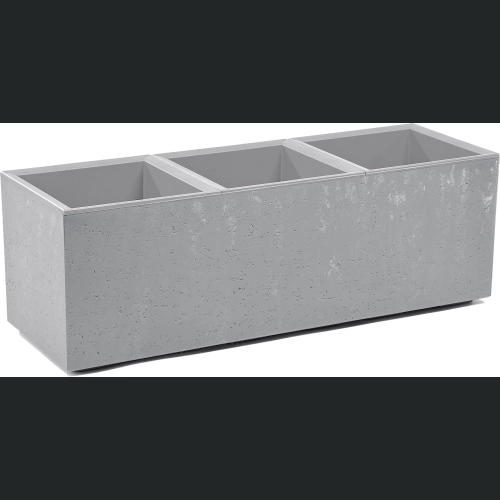 Donica doniczka KARO recycled na kółkach 90x30 h30 - Szary beton