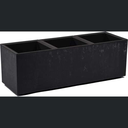 Donica doniczka KARO recycled na kółkach 90x30 h30 - Czarny beton