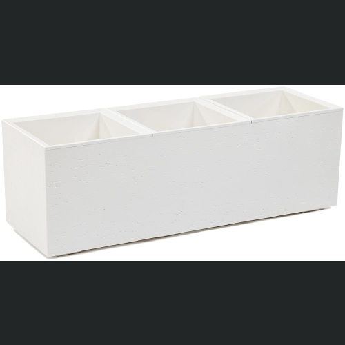 Donica doniczka KARO recycled na kółkach 90x30 h30 - Krem