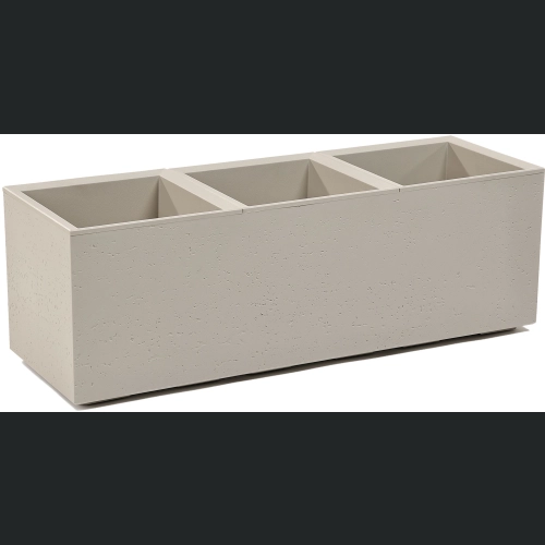 Donica doniczka KARO recycled na kółkach 90x30 h30 - Beżowa