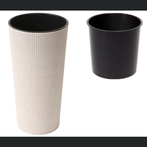 Doniczka Lilia Jumper ECO wood + wkład 25 h47 - Biała