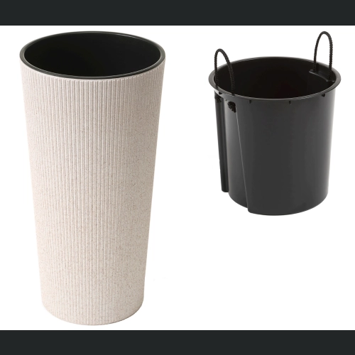Doniczka Lilia Jumper ECO wood + wkład 30 h57 - Biała