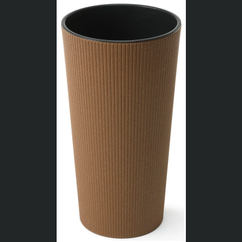Doniczka Lilia Jumper ECO wood + wkład 30 h57 - Naturalne drewno