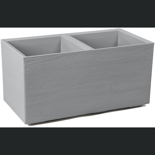 Donica doniczka KARO deska recycled na kółkach 80x40 h40 - Szary