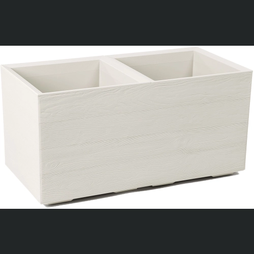 Donica doniczka KARO deska recycled na kółkach 80x40 h40 - Krem