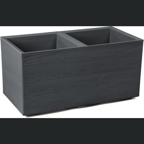 Donica doniczka KARO deska recycled na kółkach 80x40 h40 - Antracyt