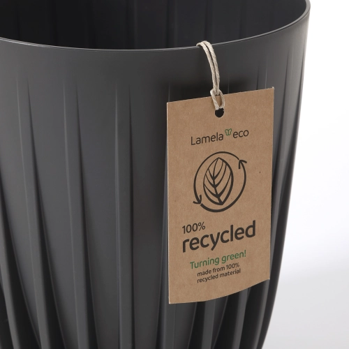 Doniczka MIRA ECO recycled 25 h30 + wkładka - Antracyt