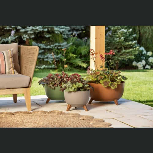 Doniczka misa Roma ECO wood 33 h23,5 - Szara