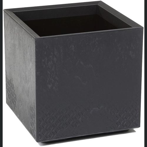 Donica doniczka KARO recycled na kółkach 40x40 h40 - Czarny beton